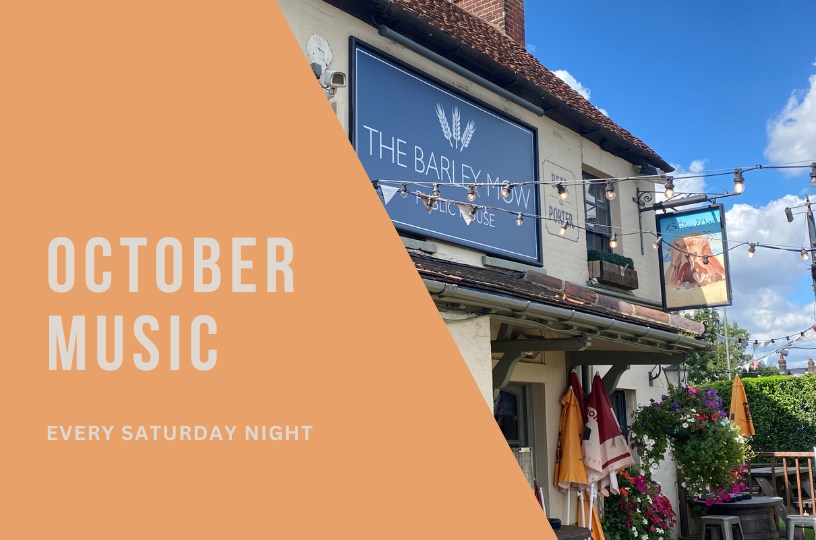 Vibrant live music night at The Barley Mow Pub Hersham in October.